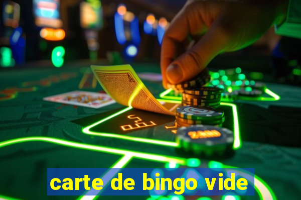 carte de bingo vide