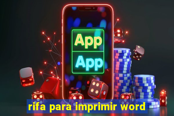 rifa para imprimir word