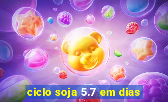 ciclo soja 5.7 em dias