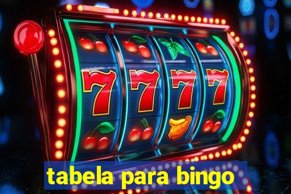 tabela para bingo